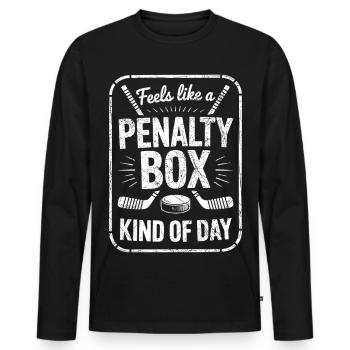 Dicton de la Journée du hockey sur glace : Penalty Box Kind of Day - T-shirt manches longues Premium bio Homme - noir - Devant - Nico (187cm)