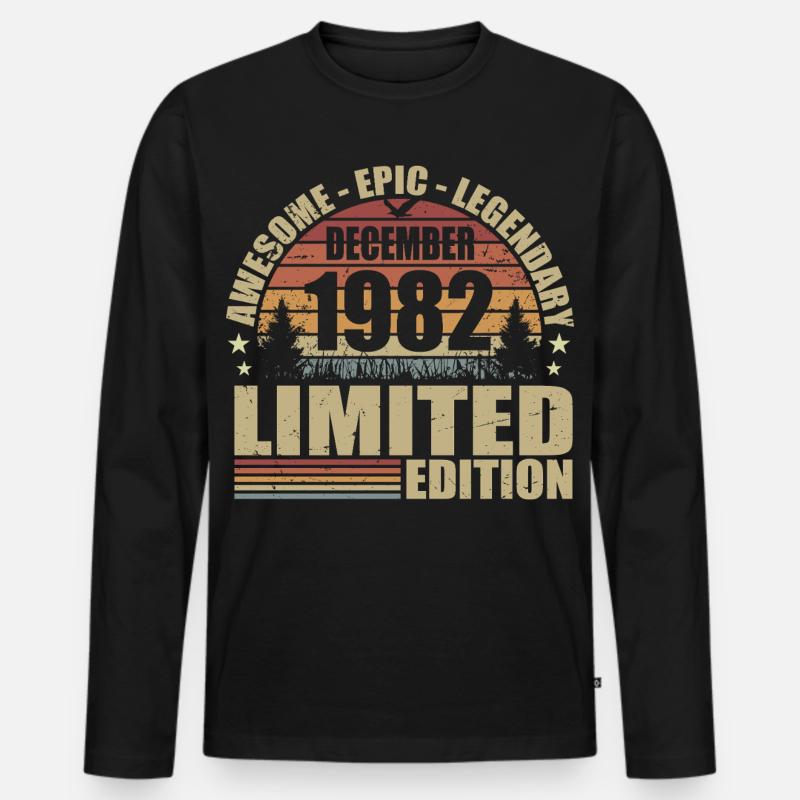 Dezember 1982 - Limitierte Auflage Dezember 1982 - Männer Premium Bio Langarmshirt - Schwarz