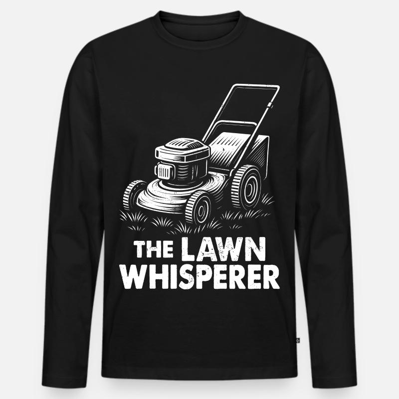 The Lawn Whisperer - Männer Premium Bio Langarmshirt - Schwarz