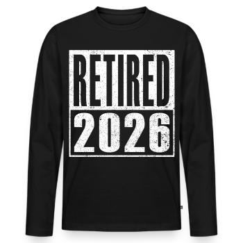 Pension 2026 Idée cadeau de pension de retraite pour retraité - T-shirt manches longues Premium bio Homme - noir - Devant - Nico (187cm)