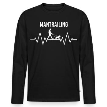 Mantrailing Heartbeat - Männer Premium Bio Langarmshirt - Schwarz - Vorne - Nico (187cm)