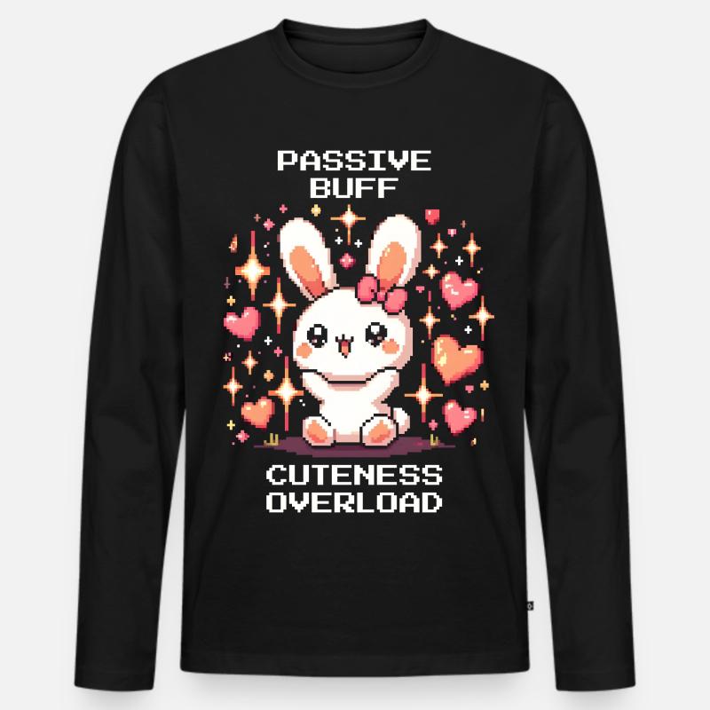 Cuteness Overload | Bunny - Männer Premium Bio Langarmshirt - Schwarz