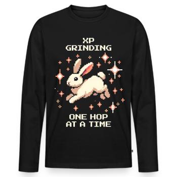 XP Grinding | Hoppel Progress - Men's Premium Organic Long Sleeve Shirt - black - Front - Nico (187cm)