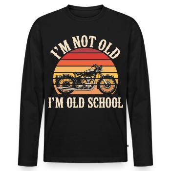 Motard Moto Biker Je Ne Suis Pas Vieux - T-shirt manches longues Premium bio Homme - noir - Devant - Nico (187cm)
