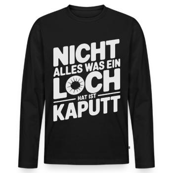 Doppeldeutiger Sarkasmus Spruch schwarzer Humor - Männer Premium Bio Langarmshirt - Schwarz - Vorne - Nico (187cm)