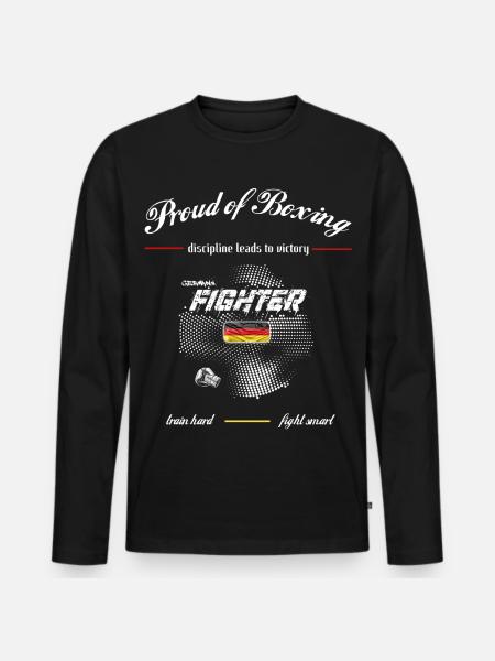 fighter germany - Proud of Boxing - Men's Premium Organic Long Sleeve Shirt - black