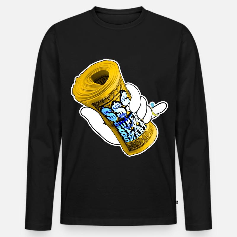 Money - Männer Premium Bio Langarmshirt - Schwarz