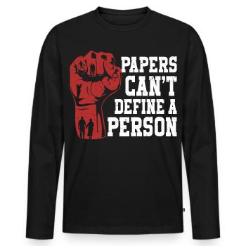 Les Humanity Papers ne peuvent pas définir une personne - T-shirt manches longues Premium bio Homme - noir - Devant - Nico (187cm)