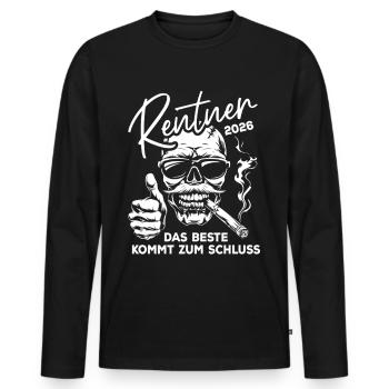 Retraités 2026 - Le meilleur vient à la fin - T-shirt manches longues Premium bio Homme - noir - Devant - Nico (187cm)