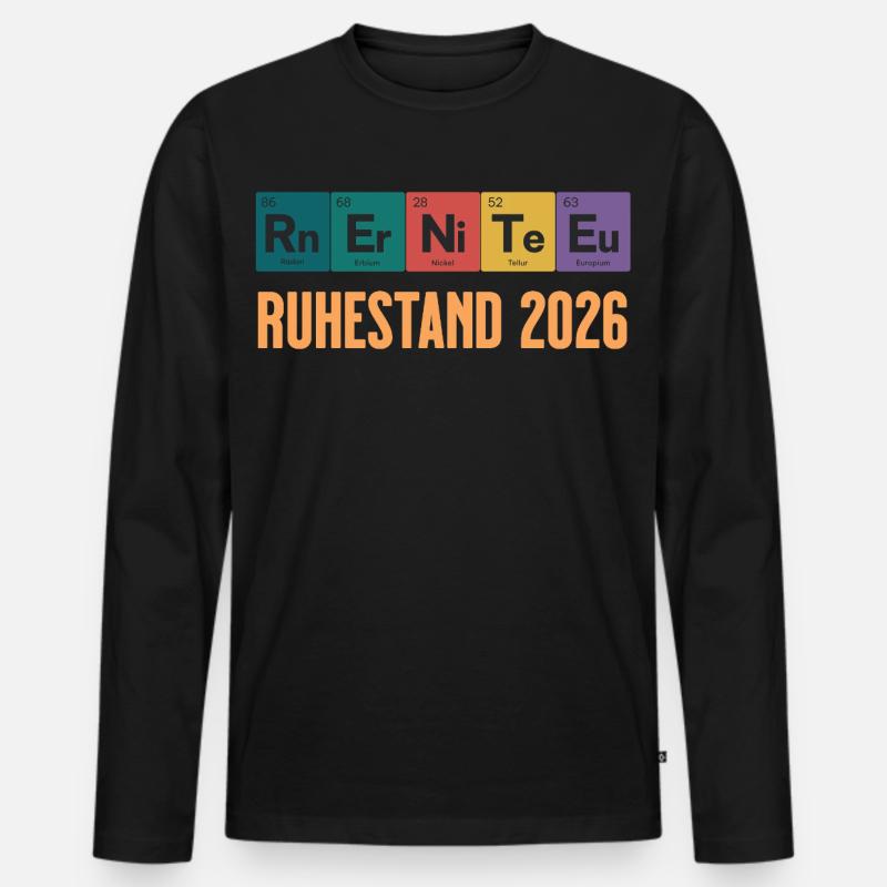 Rente 2026 Periodensystem Design - Männer Premium Bio Langarmshirt - Schwarz