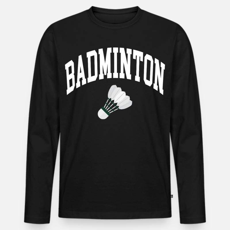Badminton - Männer Premium Bio Langarmshirt - Schwarz