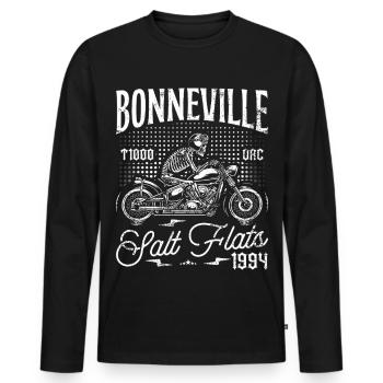 Bonneville Salt Flats Motorrad Geburtstag 1994 - Männer Premium Bio Langarmshirt - Schwarz - Vorne - Nico (187cm)