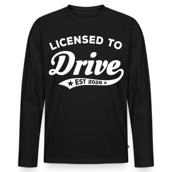 Permis de conduire 2026 - Permis de conduire - T-shirt manches longues Premium bio Homme - noir - Devant - Nico (187cm)