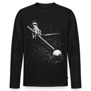 Billiard Player Hand Pool Snooker Carom - Men's Premium Organic Long Sleeve Shirt - black - Front - Nico (187cm)