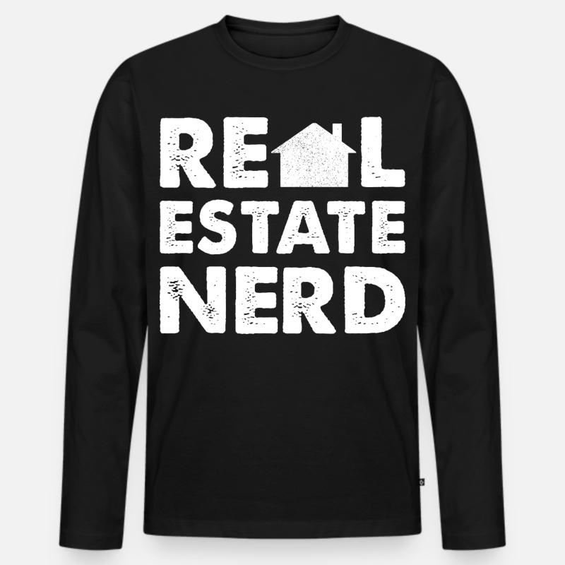 RealEstate Nerd - Männer Premium Bio Langarmshirt - Schwarz