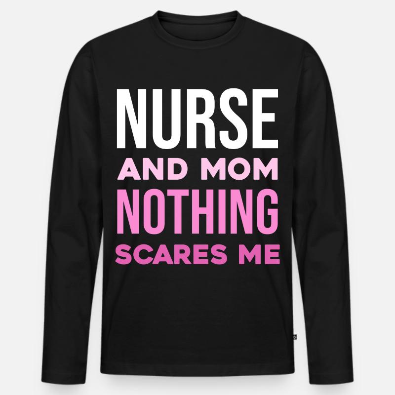 Krankenschwester und Mutter: Unerschrocken - Männer Premium Bio Langarmshirt - Schwarz
