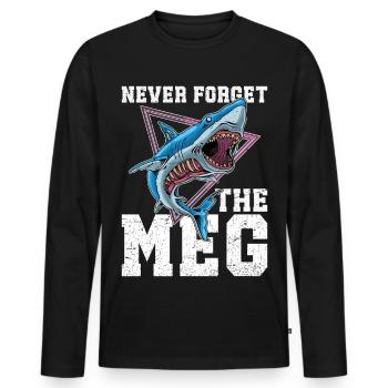 Équipe de recherche Megalodon Mégalodon Véritable Requin Dents de Mégalodon - T-shirt manches longues Premium bio Homme - noir - Devant - Nico (187cm)