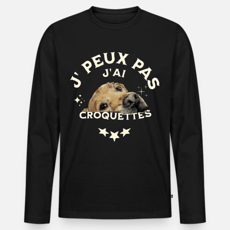 Ich kann nicht. Ich esse Trockenfutter. - Männer Premium Bio Langarmshirt - Schwarz