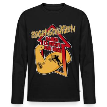Bogen schießen - Männer Premium Bio Langarmshirt - Schwarz - Vorne - Nico (187cm)