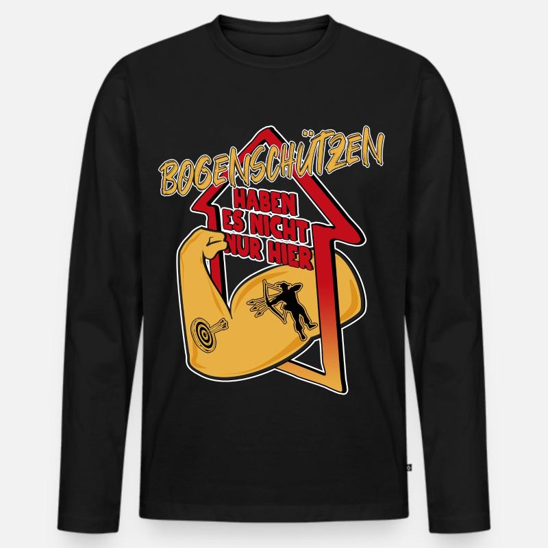Bogen schießen - Männer Premium Bio Langarmshirt - Schwarz