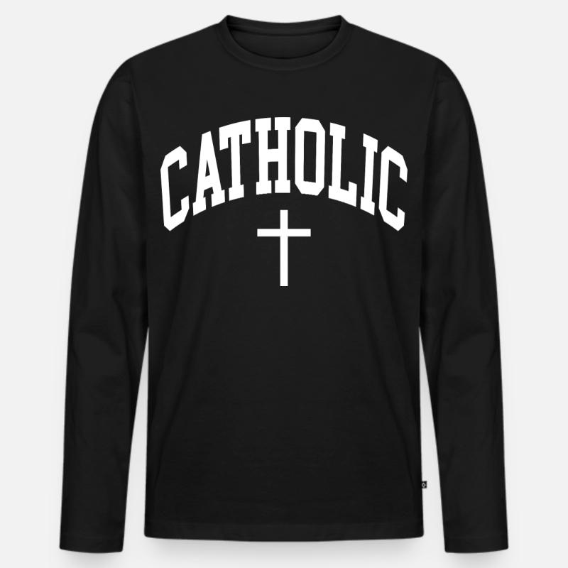 Katholisch Katholik Catholic - Männer Premium Bio Langarmshirt - Schwarz