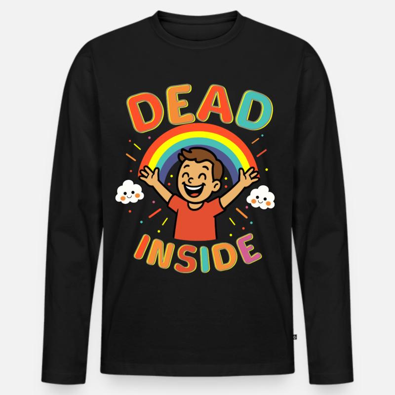 Dead Inside - Männer Premium Bio Langarmshirt - Schwarz