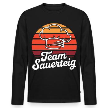 Team Sauerteig Retro Brot Logo - Männer Premium Bio Langarmshirt - Schwarz - Vorne - Nico (187cm)