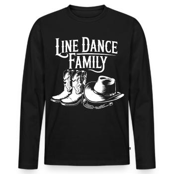 Line Dance Family Western Boots - Männer Premium Bio Langarmshirt - Schwarz - Vorne - Nico (187cm)