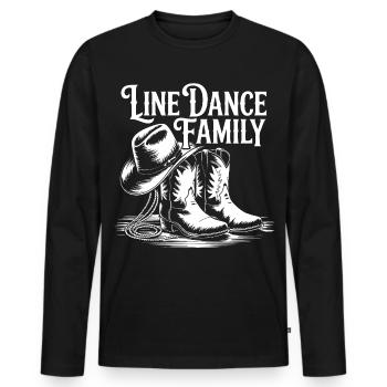 Line Dance Family - Men's Premium Organic Long Sleeve Shirt - black - Front - Nico (187cm)