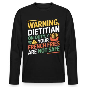 Registrierter Ernährungsexperte Gesundheit - Männer Premium Bio Langarmshirt - Schwarz - Vorne - Nico (187cm)
