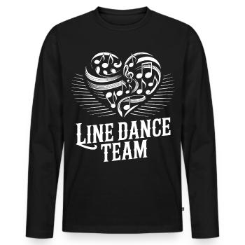 Partitions de l’équipe de danse en forme de cœur - T-shirt manches longues Premium bio Homme - noir - Devant - Nico (187cm)