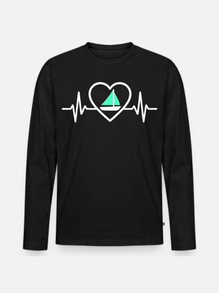 Cœur Voile – Passion Bateau - Men's Premium Organic Long Sleeve Shirt - black