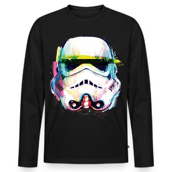 Star Wars Weißer Soldat Portrait Artsy-Look - Männer Premium Bio Langarmshirt - Schwarz - Vorne - Nico (187cm)