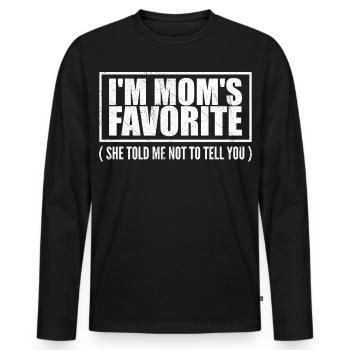 Unbestreitbar Mamas Liebling - Kinderspruch - Männer Premium Bio Langarmshirt - Schwarz - Vorne - Nico (187cm)