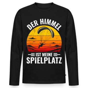 Paragliding THE SKY IS MY PLAYGROUND - Men's Premium Organic Long Sleeve Shirt - black - Front - Nico (187cm)