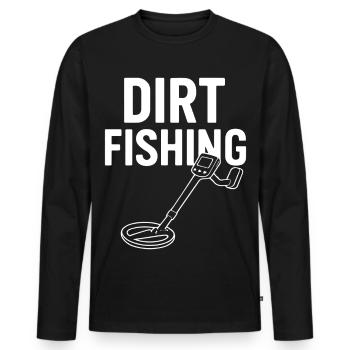 Dirt Fishing Metal Detecting Adventure - Men's Premium Organic Long Sleeve Shirt - black - Front - Nico (187cm)
