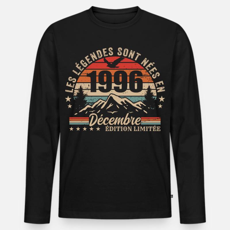 Retro Dezember 1996 – 29. Jubiläumsgeschenk - Männer Premium Bio Langarmshirt - Schwarz
