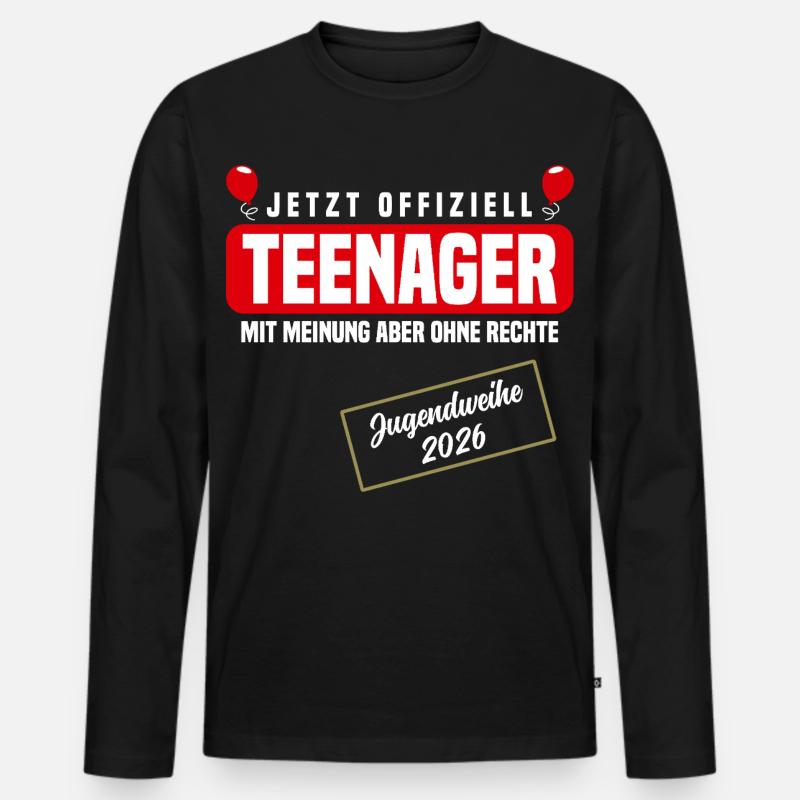 Jugendweihe 2026 - Männer Premium Bio Langarmshirt - Schwarz