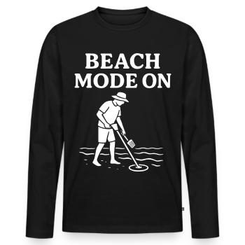 Strand-Modus auf Metal Detecting Fun Adventure - Männer Premium Bio Langarmshirt - Schwarz - Vorne - Nico (187cm)