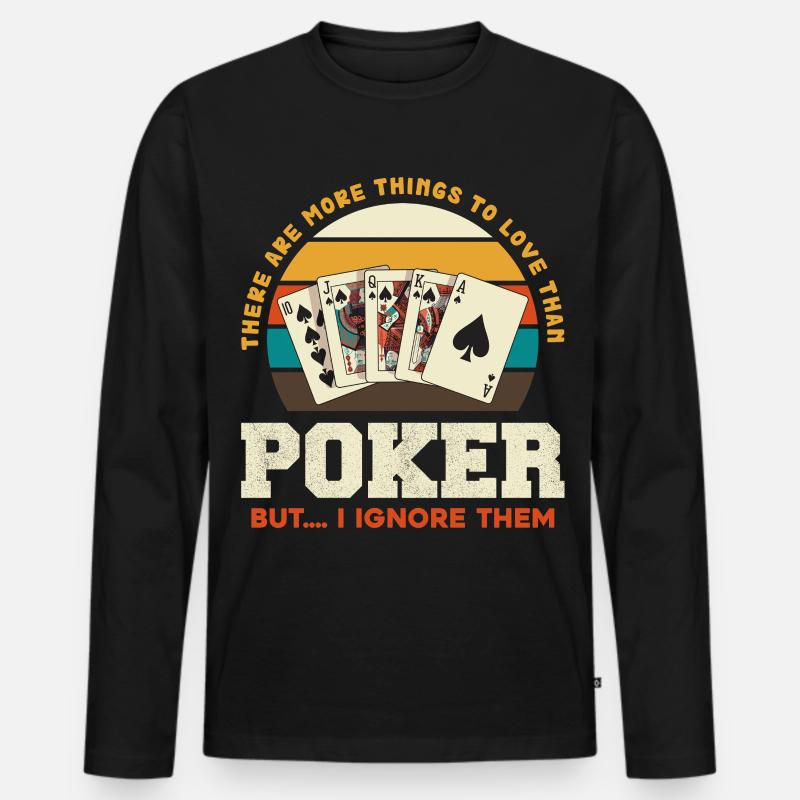 Retro Poker Deck Sonnenuntergang - Männer Premium Bio Langarmshirt - Schwarz