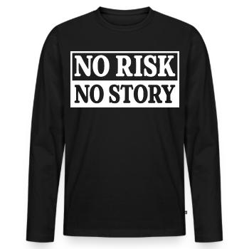 No Risk No Story - Men's Premium Organic Long Sleeve Shirt - black - Front - Nico (187cm)