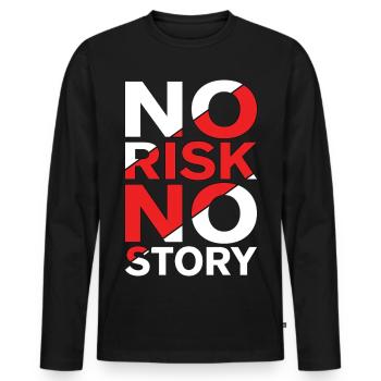 No Risk No Story - Men's Premium Organic Long Sleeve Shirt - black - Front - Nico (187cm)