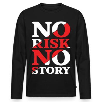 No Risk No Story - Men's Premium Organic Long Sleeve Shirt - black - Front - Nico (187cm)