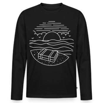 Vacances à la plage Valise - T-shirt manches longues Premium bio Homme - noir - Devant - Nico (187cm)