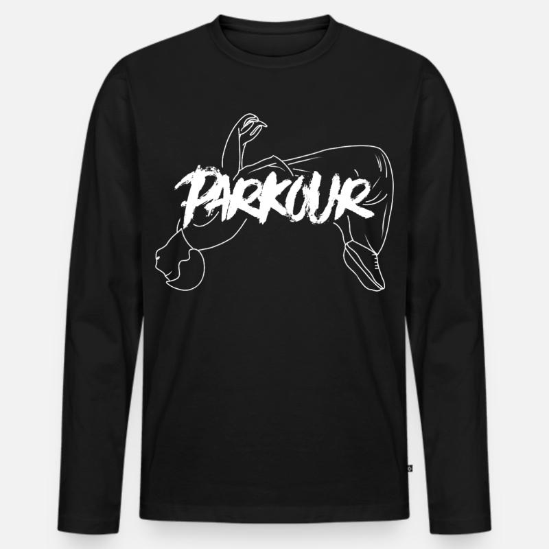 Parkour - Männer Premium Bio Langarmshirt - Schwarz