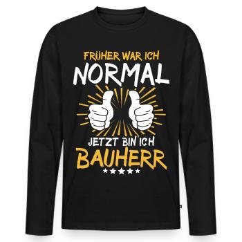 Constructeur Spruch - T-shirt manches longues Premium bio Homme - noir - Devant - Nico (187cm)