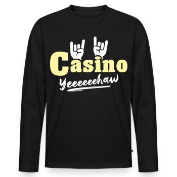 Casino Gambler - Men's Premium Organic Long Sleeve Shirt - black - Front - Nico (187cm)