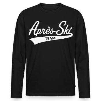 Après-Ski – Team (Schriftzug / Apres Ski / White) - Männer Premium Bio Langarmshirt - Schwarz - Vorne - Nico (187cm)