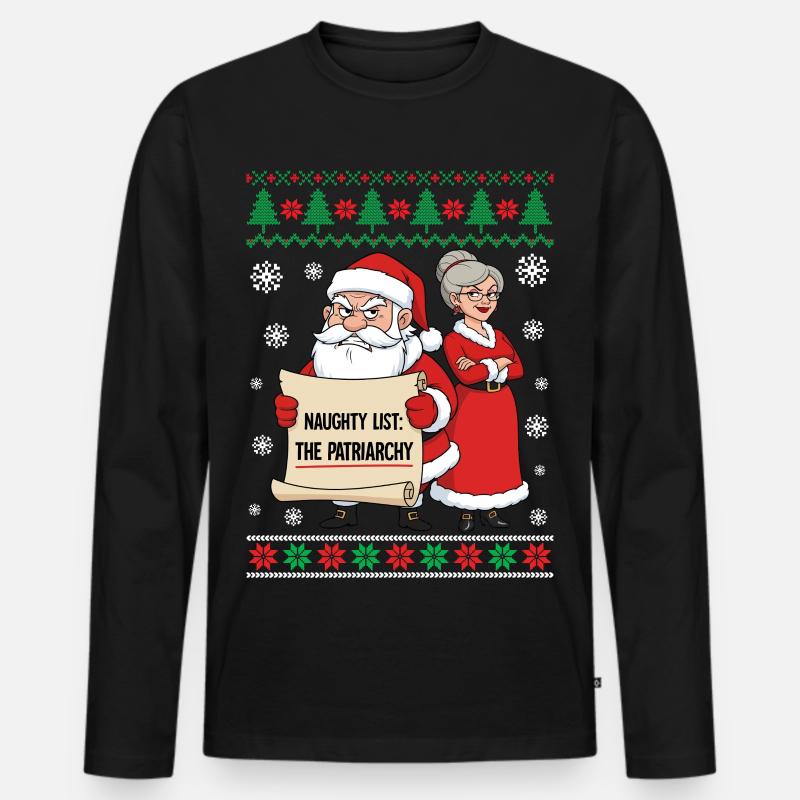 Naughty List The Patriarchy - Männer Premium Bio Langarmshirt - Schwarz