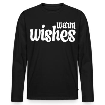 Meilleurs Voeux Nouvelle année Noël Nouvel An - T-shirt manches longues Premium bio Homme - noir - Devant - Nico (187cm)